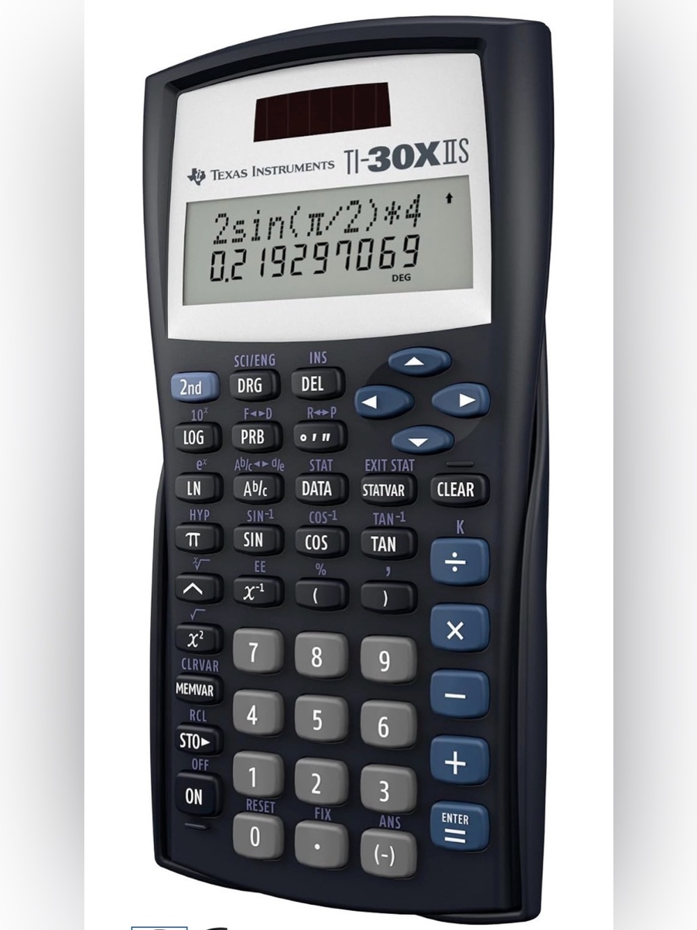 Texas Instruments Scientific Calculator - Black and Gray with Blue Keys